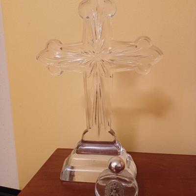Glass cross with holy water