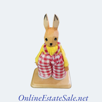 WOODEN BUNNY FIGURE