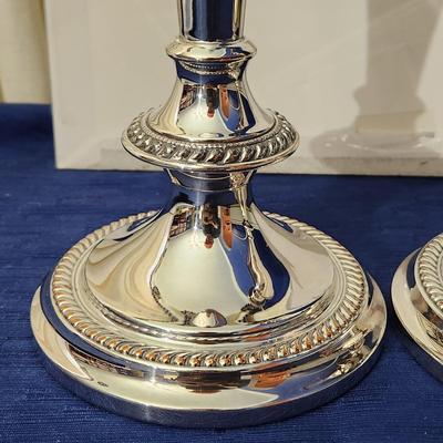 Pair 11" Silver plated Candlesticks English Plating