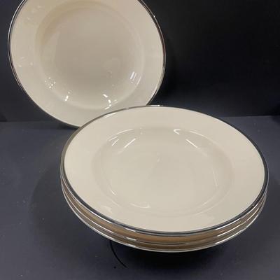 Set of 4 Lenox Dimension Collection Solitaire Grande Wide Rim Soup Bowls
