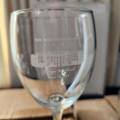2 boxes Glasses 12 G.W. Bush Dinner