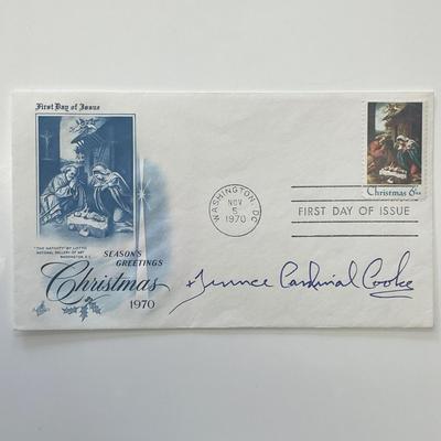 Terence Cardinal Cooke signed 1970 Christmas First Day Cover