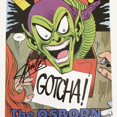 Stan Lee signed Green Goblin comic print cover