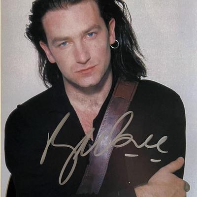 U2 Bono signed photo