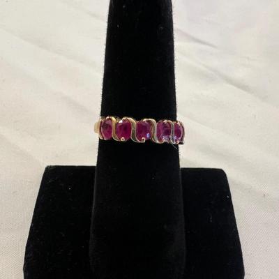 10K Half Eternity Ruby Ring (B3-RG)