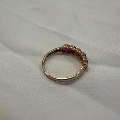10K Half Eternity Ruby Ring (B3-RG)