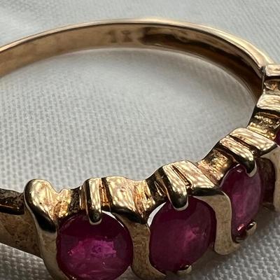 10K Half Eternity Ruby Ring (B3-RG)