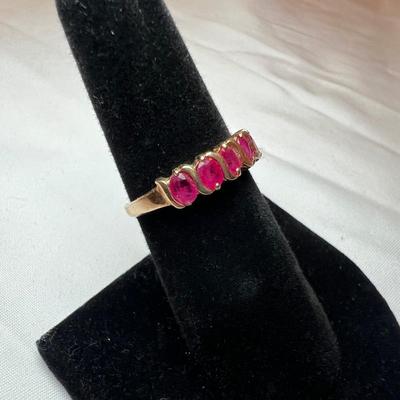 10K Half Eternity Ruby Ring (B3-RG)