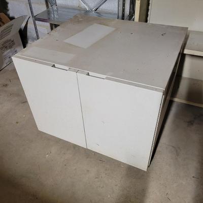 Two Metal Shelving Units and a Metal Cabinet (BS2-DW)