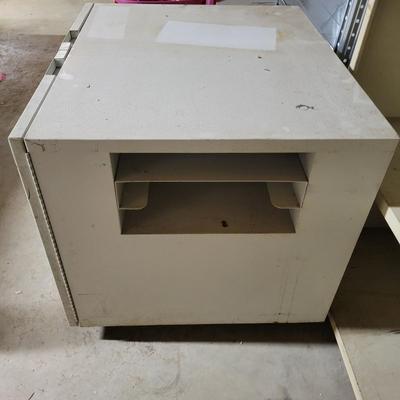 Two Metal Shelving Units and a Metal Cabinet (BS2-DW)