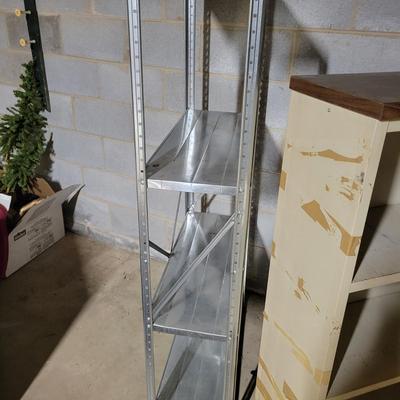 Two Metal Shelving Units and a Metal Cabinet (BS2-DW)