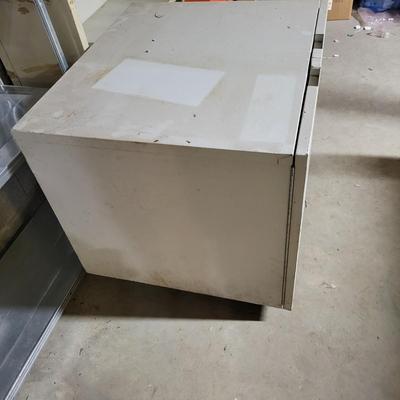 Two Metal Shelving Units and a Metal Cabinet (BS2-DW)