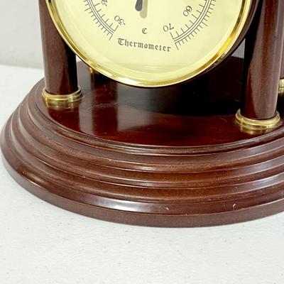 Solid Wood 17â€ Tall Table Clock/Thermometer