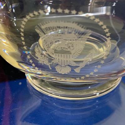 Tudor Lead Crystal Bowl Presidential Seal New In Box