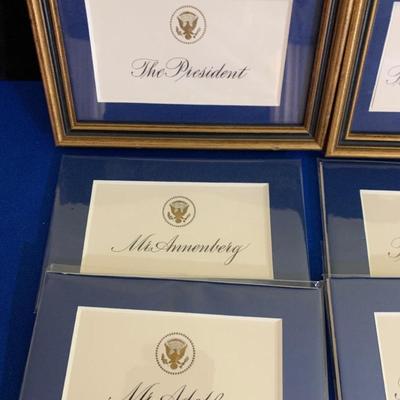Large Authentic Lot of Dinner Place Cards First Ladies & VIPs