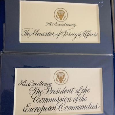Large Authentic Lot of Dinner Place Cards First Ladies & VIPs
