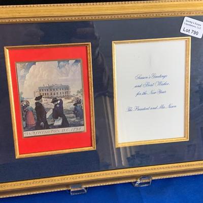 Framed Nixon White House Holiday Card