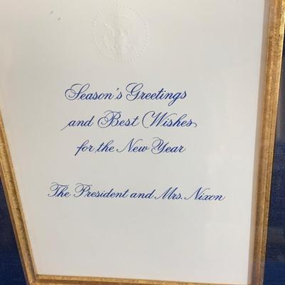 Framed Nixon White House Holiday Card