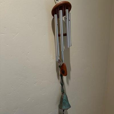 Lot 607 Two windchimes one metal and wood one all metal