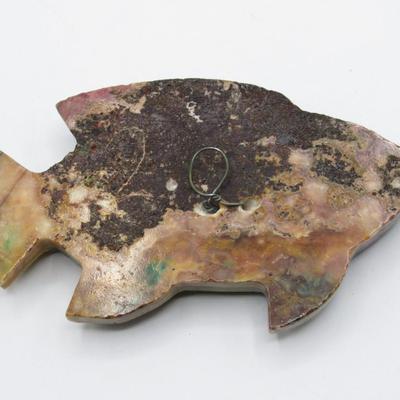 Retro Colorful Stone Carving Hanging Fish Aquatic Decor
