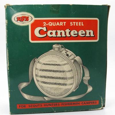 Vintage WFS 2 Quart Steel Canteen No 115 with Box