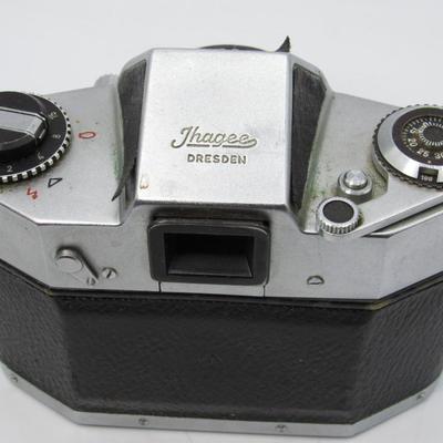 Vintage Ihagee Dresden Exakta 500 35mm Camera with Carl Zeiss Jena Tessar 50mm Lens