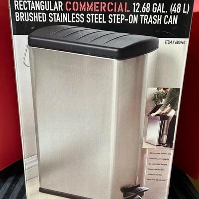 Lot 645 stainless steel trash can