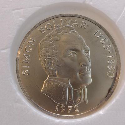 1972 Panama 20 Balboas 2000 Grain Sterling Silver .925 Coin Franklin Mint (#65)