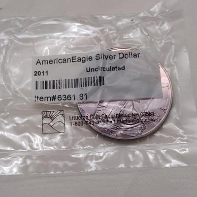 2011 American Eagle Silver Dollar Uncirculated in Littleton Co. Cellophane Packet (#69)