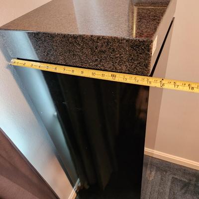 Stunning Black Base w Polished Stone Top Plinth Pedestal Display 15x15x48