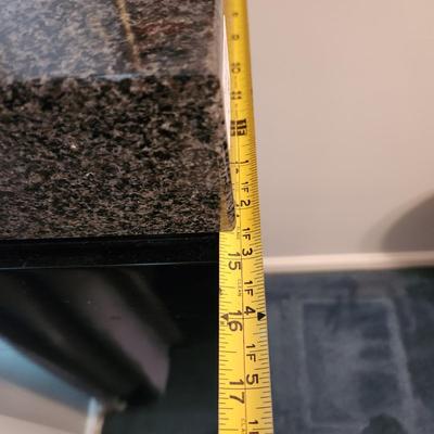 Stunning Black Base w Polished Stone Top Plinth Pedestal Display 15x15x48