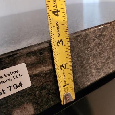 Stunning Black Base w Polished Stone Top Plinth Pedestal Display 15x15x48