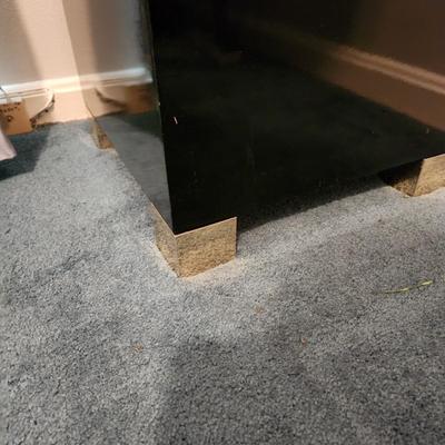 Stunning Black Base w Polished Stone Top Plinth Pedestal Display 15x15x48