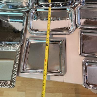 Large lot of Metal Serving Display trays