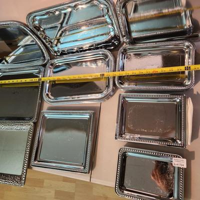 Large lot of Metal Serving Display trays