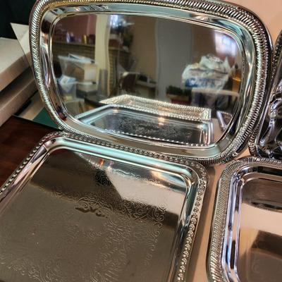 Large lot of Metal Serving Display trays