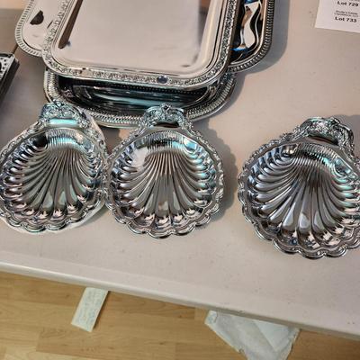 Large lot of Metal Serving Display trays