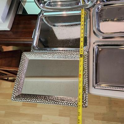 Large lot of Metal Serving Display trays