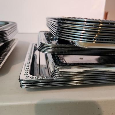 Large lot of Metal Serving Display trays
