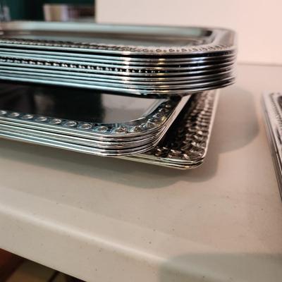 Large lot of Metal Serving Display trays