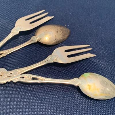 Rose Handled 800 Silver Flatware Lot