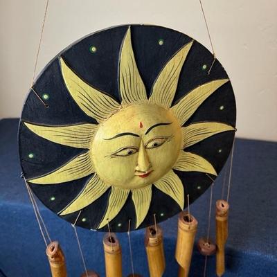 Lot 616 wood sun windchime 26 â€œ tall