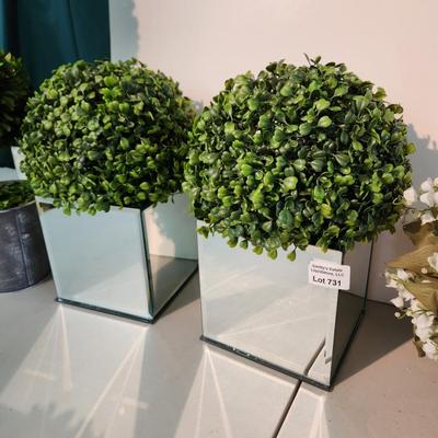 Lot of 5 Faux Floral Flower Shrub Arrangements