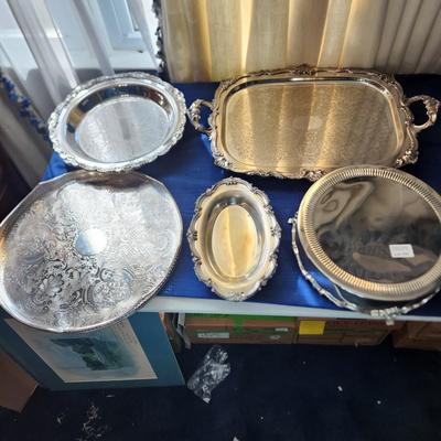 Lot of 5 Silverplate Servers Sheffield , Poole, Eton