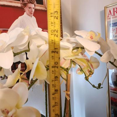 Faux Floral Flower Potted Orchids arrangement