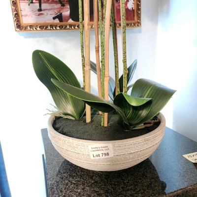 Faux Floral Flower Potted Orchids arrangement