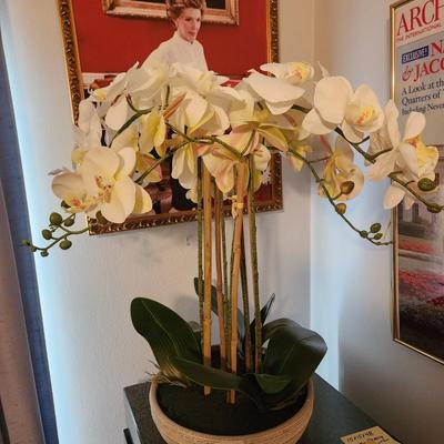 Faux Floral Flower Potted Orchids arrangement