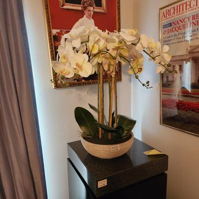 Faux Floral Flower Potted Orchids arrangement