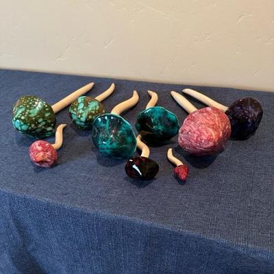Lot 617 Decorative ceramic mushrooms