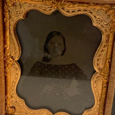 Antique Dageurratype Photo Woman Holding Object In Lap Doylestown PA